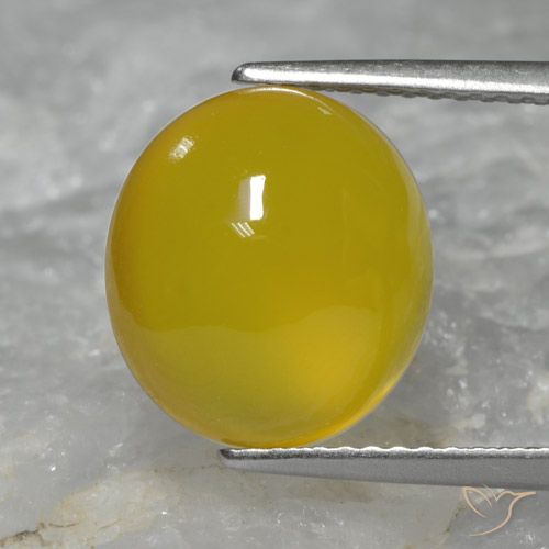 5.33ct Natürlicher Gelblich Gold Achat, Oval, Lichtdurchlässig
