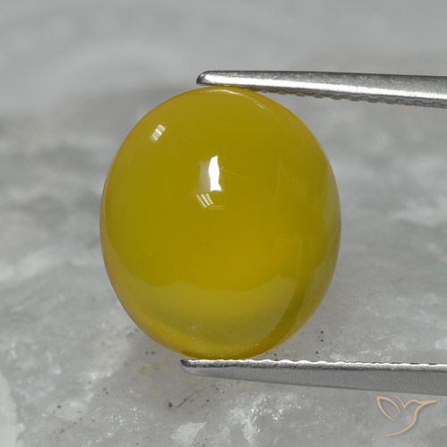 5.95ct Natürlicher Mittelgelb Achat, Oval, Lichtdurchlässig