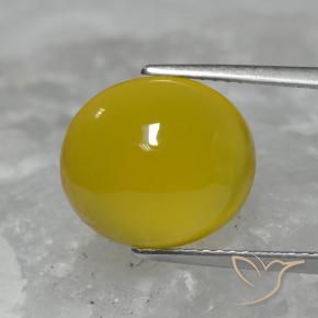 9,17 ctw natürlicher Mittelgelb Achat, Oval, Lichtdurchlässig
