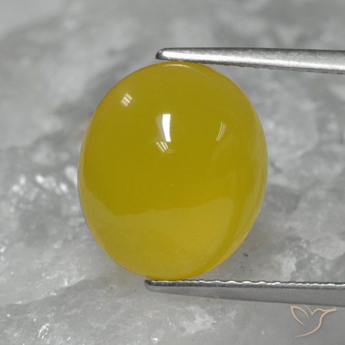 5.56ct Natürlicher Gelblich Gold Achat, Oval, Lichtdurchlässig