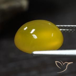 9,17 ctw natürlicher Mittelgelb Achat, Oval, Lichtdurchlässig