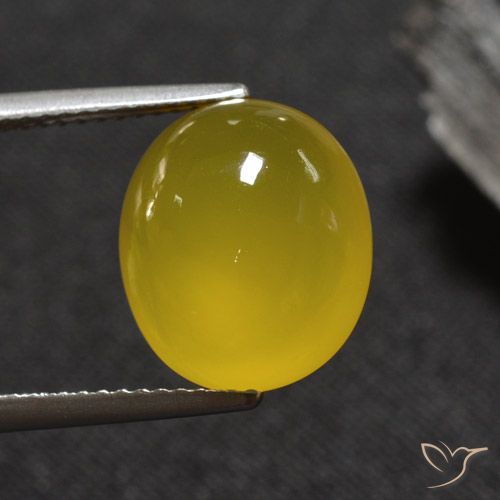 5.84ct Natürlicher Mittelgelb Achat, Oval, Lichtdurchlässig