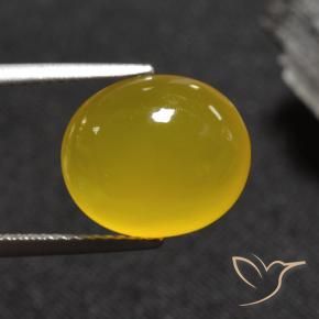 9,17 ctw natürlicher Mittelgelb Achat, Oval, Lichtdurchlässig