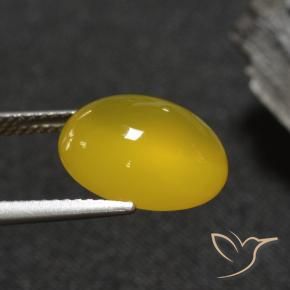 9,17 ctw natürlicher Mittelgelb Achat, Oval, Lichtdurchlässig