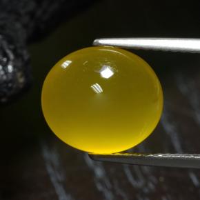 4,16 ctw natürlicher gelber Achat, Oval Schliff, Lichtdurchlässig