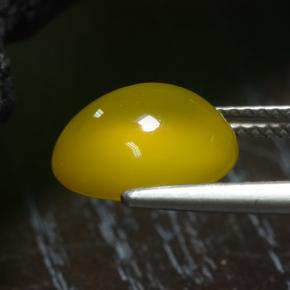 4,16 ctw natürlicher gelber Achat, Oval Schliff, Lichtdurchlässig