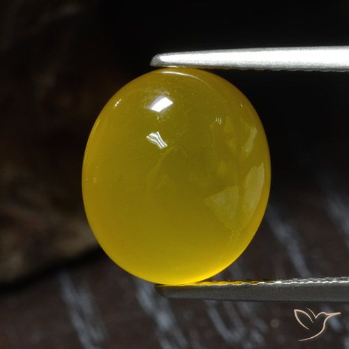 4.55ct Natürlicher Dunkel gelb Achat, Oval, Lichtdurchlässig