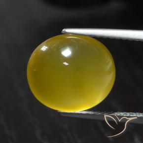 9,17 ctw natürlicher Mittelgelb Achat, Oval, Lichtdurchlässig