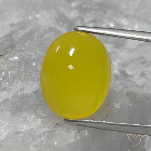 4.68ct Natürlicher Mittelhelles Gelb Achat, Oval, Lichtdurchlässig
