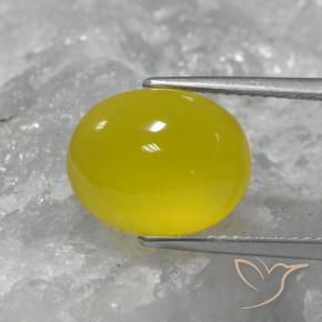 9,17 ctw natürlicher Mittelhelles Gelb Achat, Oval, Lichtdurchlässig