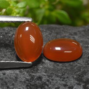 1,38 ct natürliche orangefarbener Achat-Edelsteine, Oval Schliff, Lichtdurchlässig