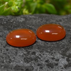 1,38 ct natürliche orangefarbener Achat-Edelsteine, Oval Schliff, Lichtdurchlässig