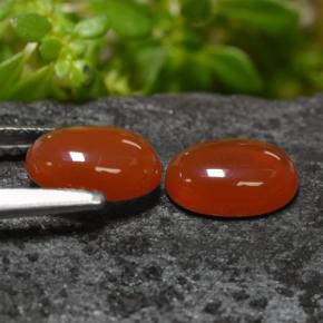 1,38 ct natürliche orangefarbener Achat-Edelsteine, Oval Schliff, Lichtdurchlässig