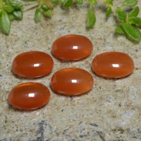 3,21 ct natürliche orangefarbener Achat-Edelsteine, Oval Schliff, Lichtdurchlässig