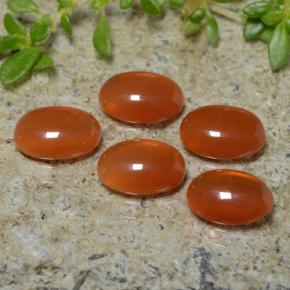 3,21 ct natürliche orangefarbener Achat-Edelsteine, Oval Schliff, Lichtdurchlässig