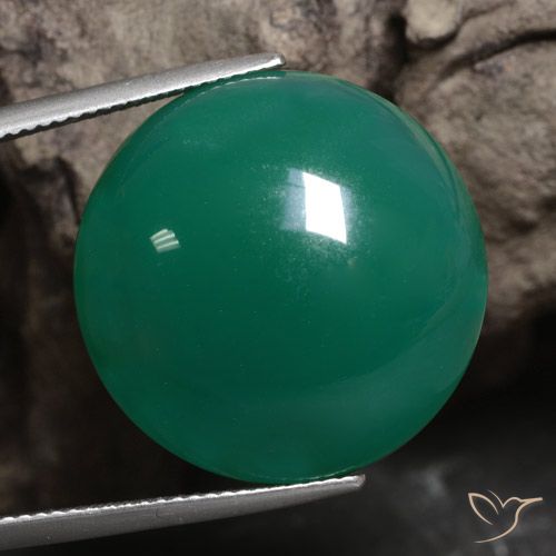 29.91ct Natürlicher Mittelgrün Achat, Runden, Lichtdurchlässig