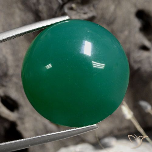 21.88ct Natürlicher Mittelgrün Achat, Runden, Lichtdurchlässig