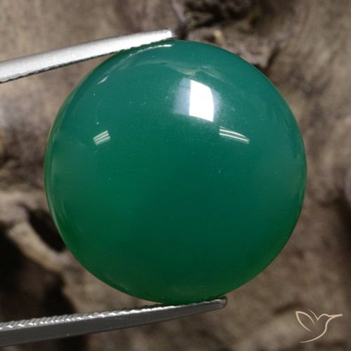 25.57ct Natürlicher Mittelgrün Achat, Runden, Lichtdurchlässig