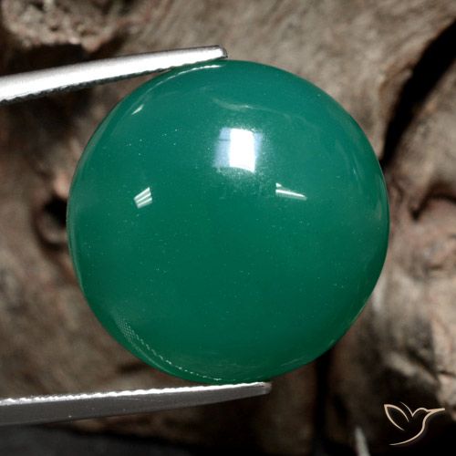 23.89ct Natürlicher Mittelgrün Achat, Runden, Lichtdurchlässig