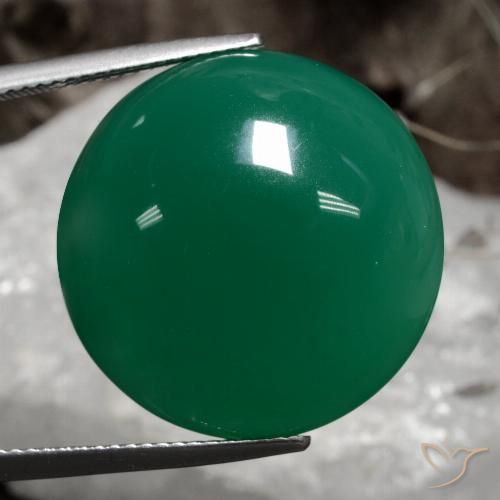 30.19ct Natürlicher Mittelgrün Achat, Runden, Lichtdurchlässig