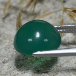 5,66 ctw natürlicher grüner Achat, Rundschliff, Lichtdurchlässig