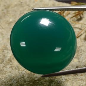 30,72 ctw natürlicher grüner Achat, Rundschliff, Lichtdurchlässig