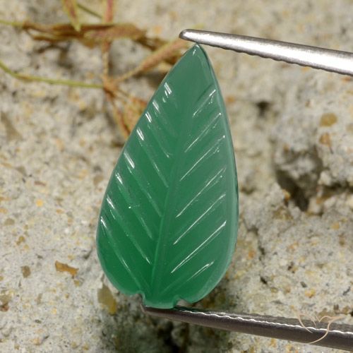 3.62ct Natürlicher Mittelgrün Achat, Fantasie, Lichtdurchlässig, Photo A