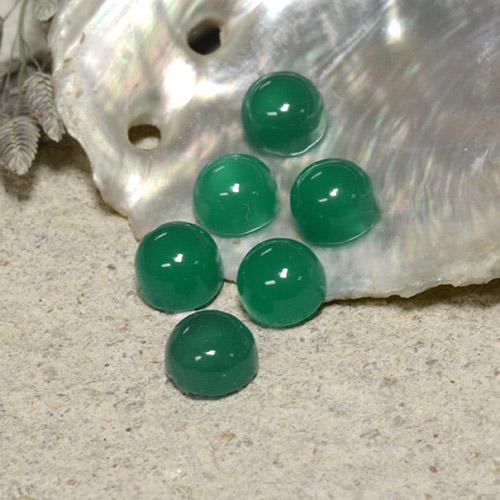 2,21 ct natürliche grüner Achat-Edelsteine, Rundschliff, Lichtdurchlässig