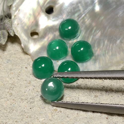 2,21 ct natürliche grüner Achat-Edelsteine, Rundschliff, Lichtdurchlässig