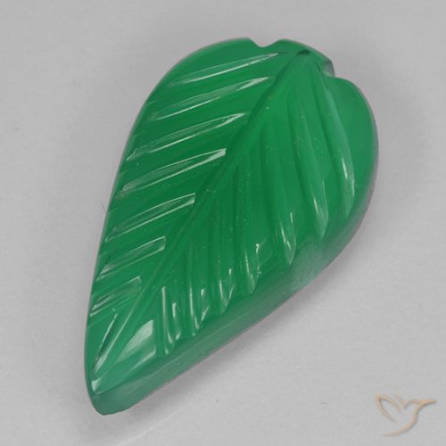 3.87ct Natürlicher Mittelgrün Achat, Blumen-Schliff, Lichtdurchlässig