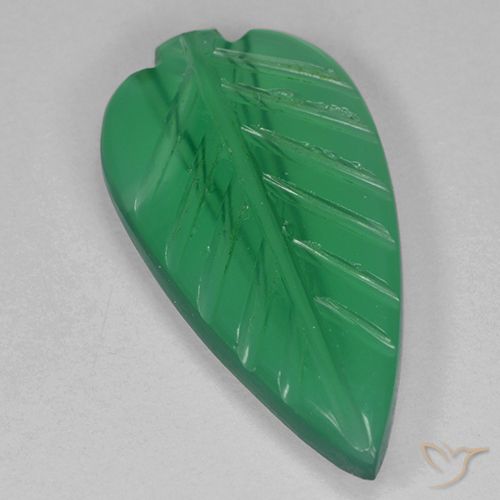 2.41ct Natürlicher Mittelgrün Achat, Blumen-Schliff, Transparent