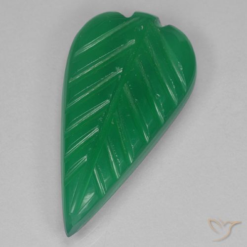 9,17 ctw natürlicher Warmes Grün Achat, Blumen-Schliff, Lichtdurchlässig