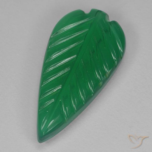 3.75ct Natürlicher Mittelgrün Achat, Blumen-Schliff, Lichtdurchlässig