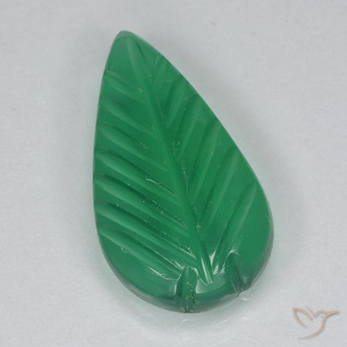 2.51ct Natürlicher Mittelgrün Achat, Blumen-Schliff, Transparent
