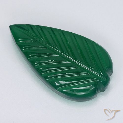 4.30ct Natürlicher Mittelgrün Achat, Blumen-Schliff, Lichtdurchlässig, Photo A