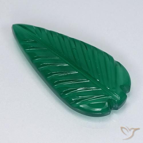 3.17ct Natürlicher Mitteltiefgrün Achat, Fantasie, Lichtdurchlässig