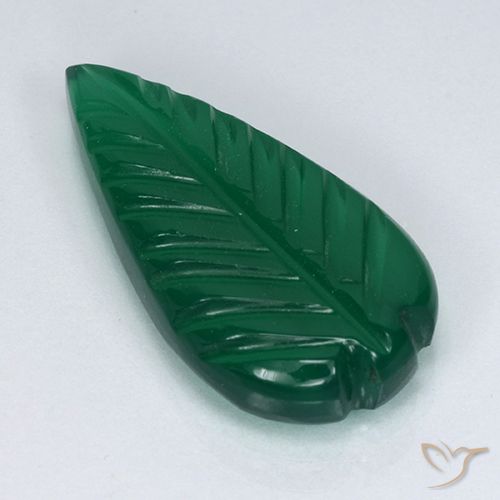3.23ct Natürlicher Mittelgrün Achat, Blumen-Schliff, Lichtdurchlässig