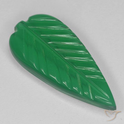 3.24ct Natürlicher Mittelgrün Achat, Blumen-Schliff, Lichtdurchlässig