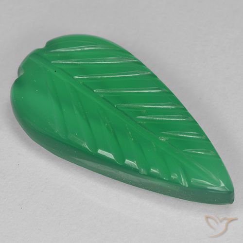3.82ct Natürlicher Kleeblatt Grün Achat, Blumen-Schliff, Lichtdurchlässig