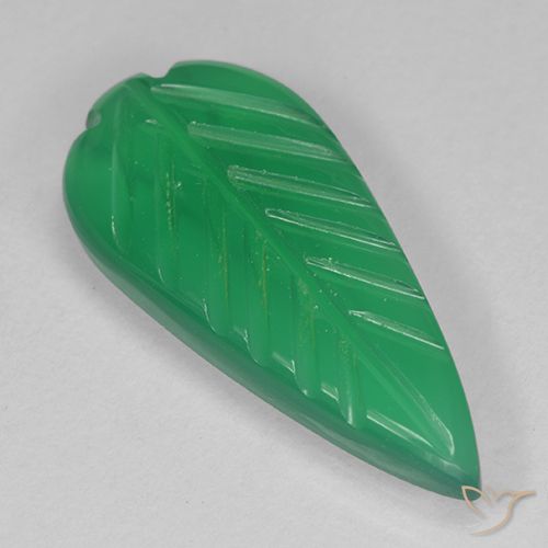 3.06ct Natürlicher Klee Grün Achat, Blumen-Schliff, Lichtdurchlässig