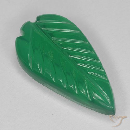 2.74ct Natürlicher Warmes Grün Achat, Blumen-Schliff, Lichtdurchlässig
