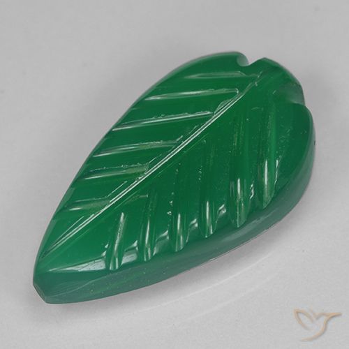 3.60ct Natürlicher Mittelgrün Achat, Blumen-Schliff, Lichtdurchlässig, Photo A