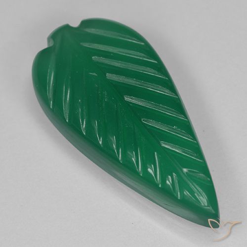 3.30ct Natürlicher Warmes Grün Achat, Blumen-Schliff, Lichtdurchlässig