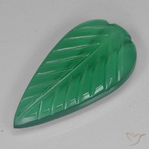 2.75ct Natürlicher Mittelgrün Achat, Blumen-Schliff, Transparent, Photo A