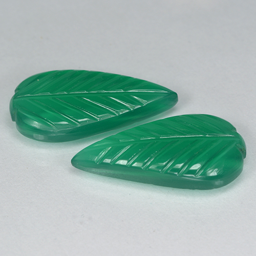6,48 ct natürliche grüner Achat-Edelsteine, Blumenschliff, Lichtdurchlässig