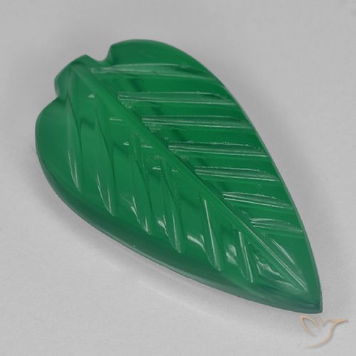 3.00ct Natürlicher Mittelgrün Achat, Blumen-Schliff, Lichtdurchlässig