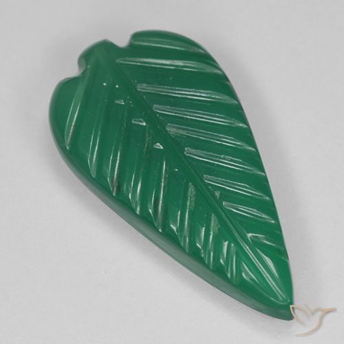 3.00ct Natürlicher Grün Achat, Blumen-Schliff, Lichtdurchlässig