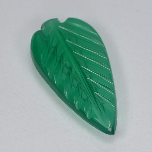 9,17 ctw natürlicher Warmes Grün Achat, Blumen-Schliff, Transparent