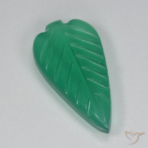 2.83ct Natürlicher Mittelgrün Achat, Blumen-Schliff, Lichtdurchlässig