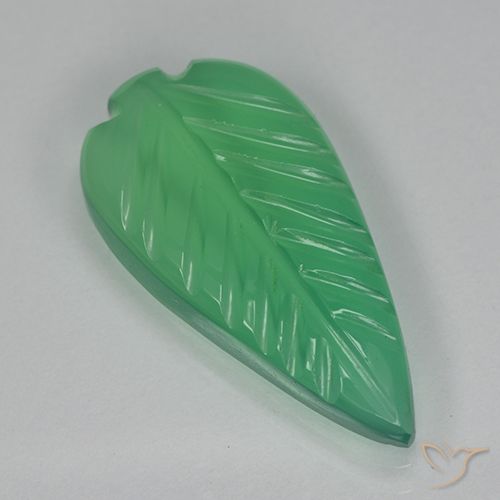 3.55ct Natürlicher gelblich-grün Achat, Blumen-Schliff, Transparent